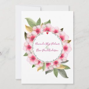 We do cherry blossom with poem wedding invitation