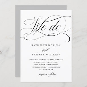WE DO Classic Calligraphy Wedding Invitation
