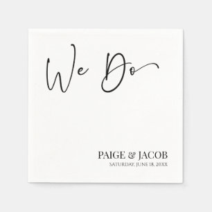 We Do Classic Modern Minimal Minimalist Wedding Napkin