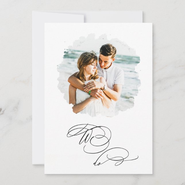 *~* WE DO Couple PHOTO RSVP + QR  AR6 Wedding Invi Invitation (Front)