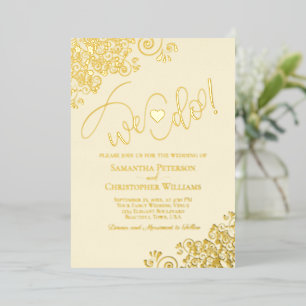 We Do! Cute Modern Wedding Ivory Cream & Gold