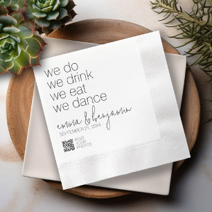 We Do Drink Eat Dance - Modern Wedding Napkin