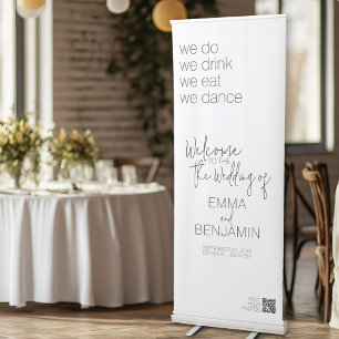 We Do Drink Eat Dance - Modern Wedding Retractable Banner