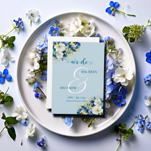 We do! Dusty Blue Gold Glitter Floral Save The Date