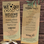We Do! Earthtone Retro Swirls Cute Fun Wedding Programme<br><div class="desc">This fun wedding program features a design that is both retro and modern with a background of curved stripes in earthtone colours of mocha, tan, taupe, and sage green. The word art title includes hearts, swirls and swashes, and reads: We Do! Welcome to the Wedding of... There is space for...</div>