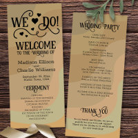 We Do! Earthtone Retro Swirls Cute Fun Wedding