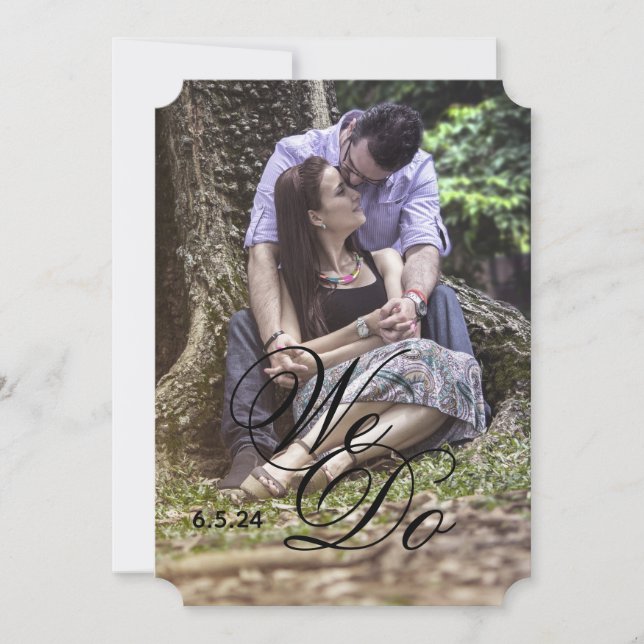 We Do Eelegant Photo Wedding Invitation (Front)