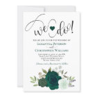 We Do! Elegant Emerald Greeen Roses Boho Wedding