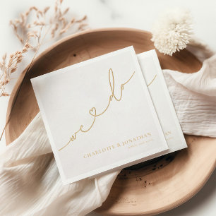 We Do Elegant Modern Wedding Foil Napkins