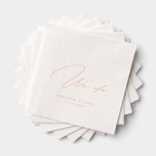 We Do Elegant Personalised Wedding Calligraphy Foil Napkins