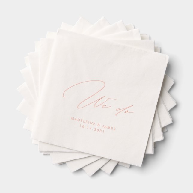 We Do Elegant Personalised Wedding Calligraphy Foil Napkins (Insitu (Stacked))