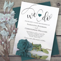 We Do! Elegant Teal Rose Romantic Wedding