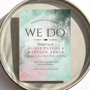 We do! Emerald Green  Watercolor Modern Wedding  Invitation