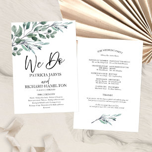 We Do Eucalyptus Leaves Greenery Wedding Programs Programme