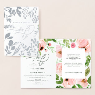 We do floral watercolor and real foil wedding card