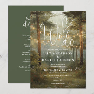 We Do Forest String Lights All In One Wedding Invitation