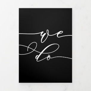 We do Formal Black Modern Wedding Tri-Fold Card