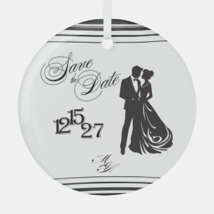 We Do Formal Save the Date Glass Tree Decoration