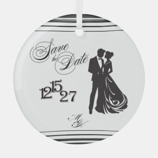 We Do Formal Save the Date Glass Tree Decoration