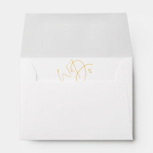 We Do Golden Name Return Address Wedding A6 Envelope