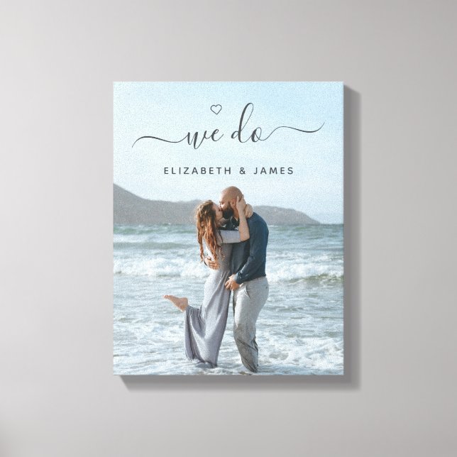 We Do Hand Lettered Script Couple Photo  Canvas Print (Front)
