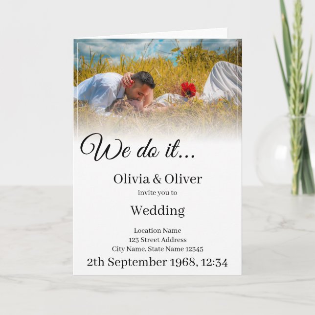 We do it - Kissing Couple on a Meadow Card (Front)
