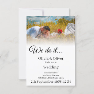 We do it - Kissing Couple on a Meadow Invitation