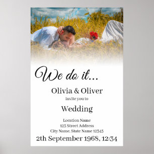 We do it - Kissing Couple on a Meadow Poster