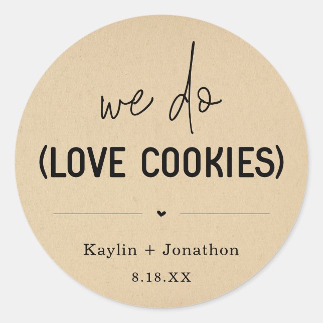 We Do Love Cookies Wedding Favour Label (Front)