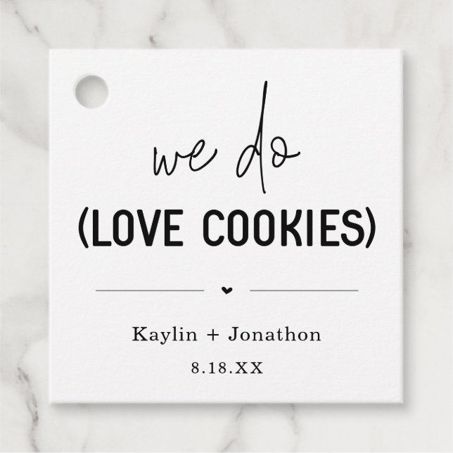 We Do Love Cookies Wedding Favour Tag (Front)