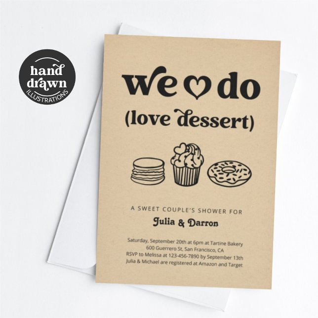 We Do Love Dessert Couple's Wedding Shower Invitation (Creator Uploaded)