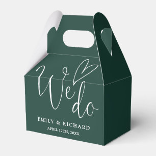 We Do Love Heart Emerald Green Wedding Favour Box