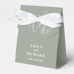 We Do Love Heart Sage Green Wedding Favour Box