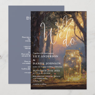 We Do Magical Forest Mason Jar All In One Wedding Invitation