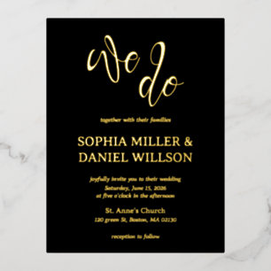 We Do Minimalist Calligraphy Wedding Invitation