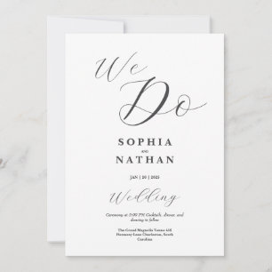 "We Do" Minimalist Wedding Invitation