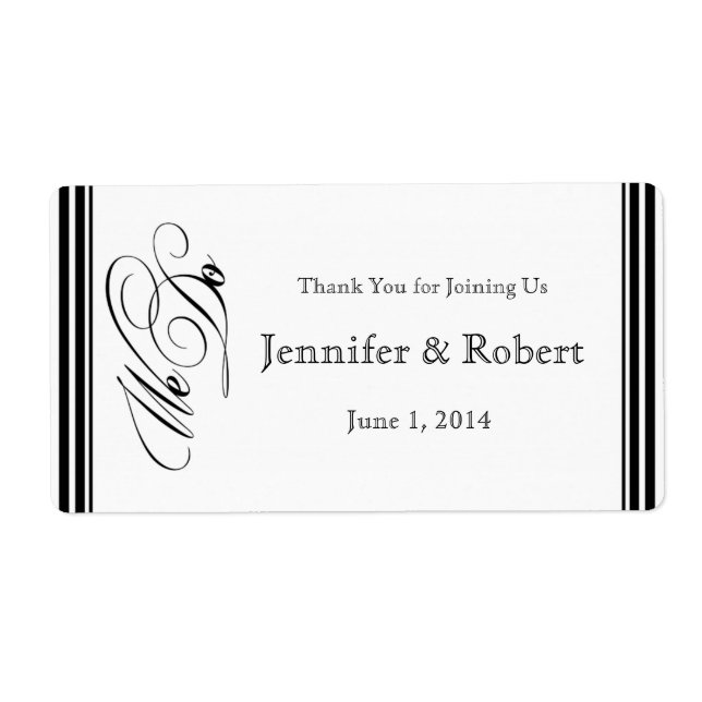 We Do Modern Frame Black and White Water Bottle L (Front)