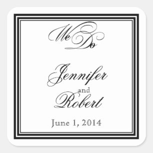 We Do Modern Frame Black White Envelope Seal