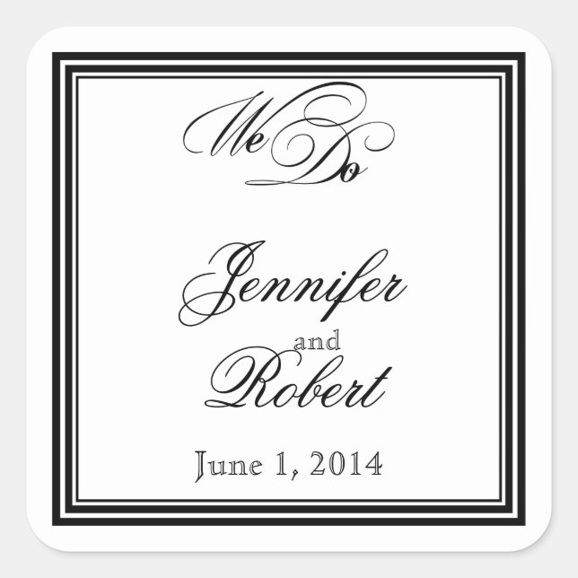 We Do Modern Frame Black White Envelope Seal (Front)