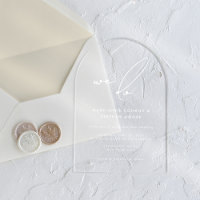 We Do Modern White Calligraphy Clear Wedding