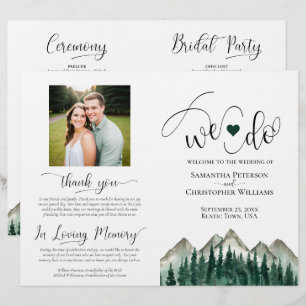 We Do! Mountain & Pine DIY Fold Wedding Program