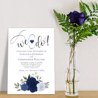 We Do! Navy & Dusty Blue Boho Roses Floral Wedding
