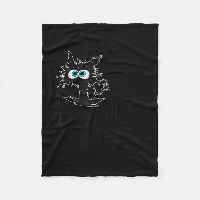 We Do Not Care Club Black Cat Sarcastic Saying  Fleece Blanket (Front)