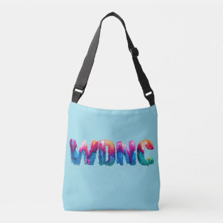 We Do Not Care in Dripping Paint Crossbody Bag