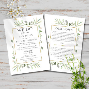 We Do Part Two Sequel Wedding Vows Greenery Invitation