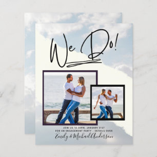 We Do! PHOTO Engagement Party Invitations Budget