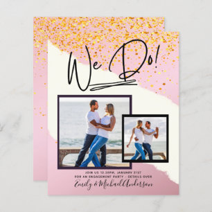 We Do! PHOTO Engagement Party Invitations Budget
