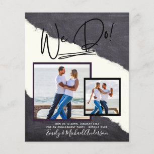 We Do! PHOTO Engagement Party Invitations Budget Flyer