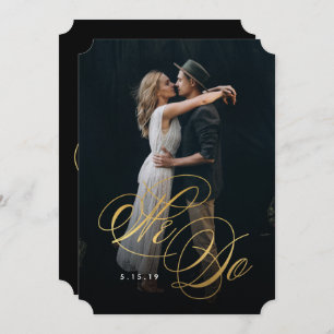 We Do Photo Wedding Invitation in Faux Foil