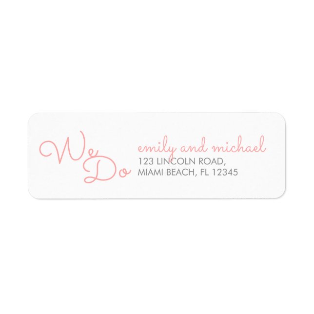 We Do | Pink Modern Typography Wedding (Front)